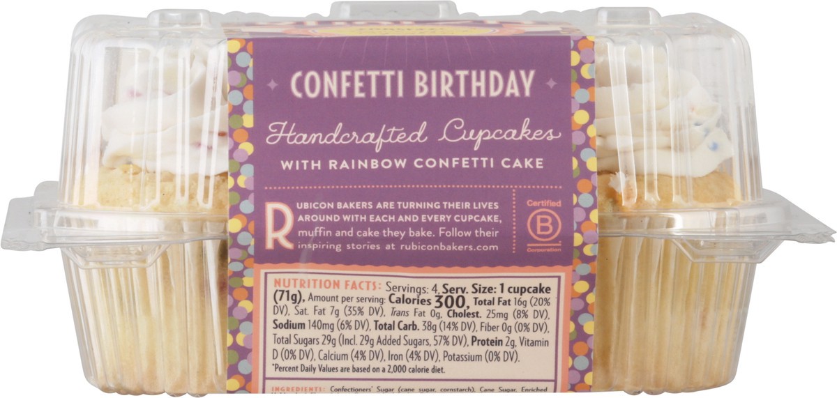 slide 9 of 14, Rubicon Bakers Confetti Birthday Handcrafted Cupcakes 10 oz, 10 oz