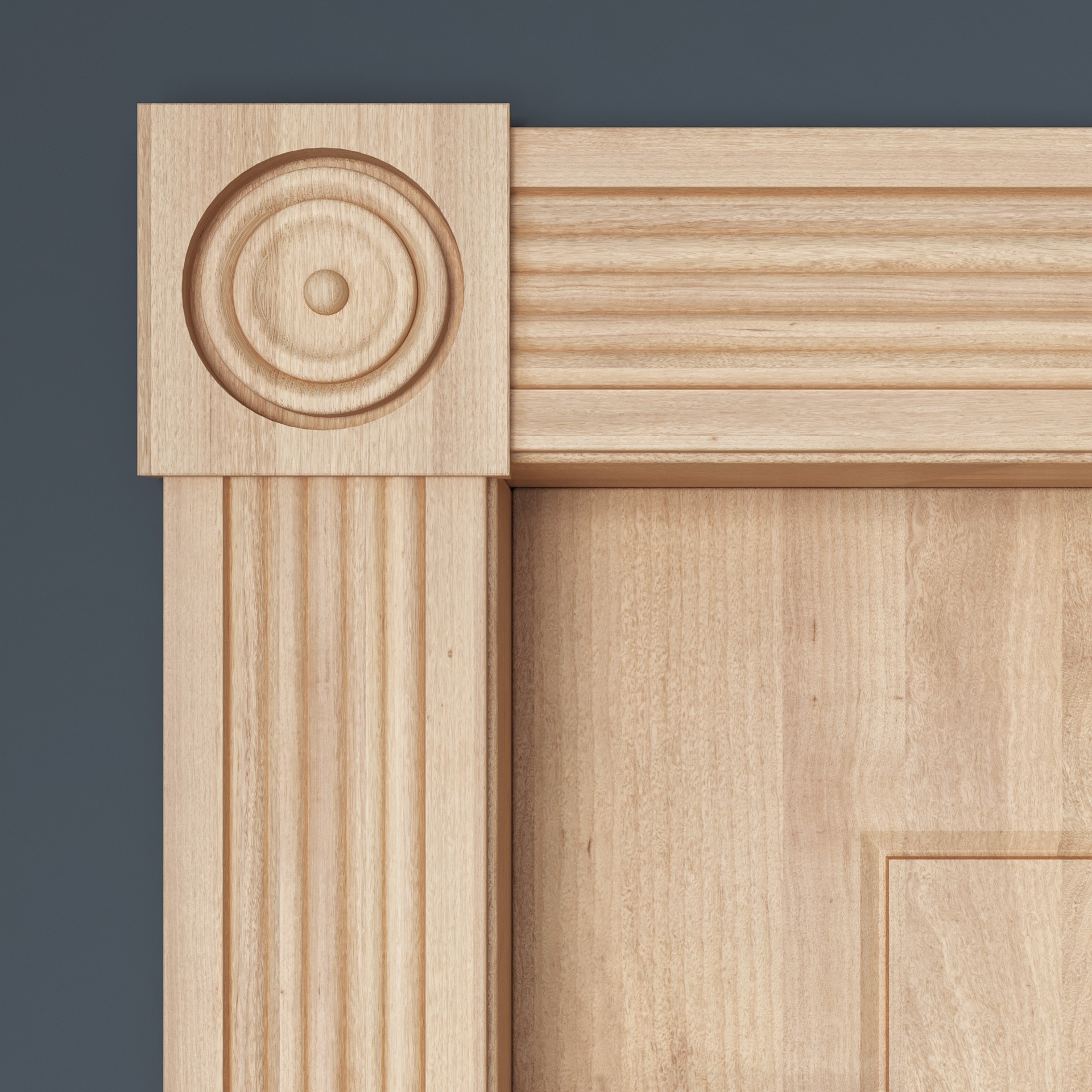 slide 2 of 4, Ornamental Mouldings 4.5-in x 4.5-in Unfinished White hardwood Square Bullseye Rosette, 1 ct