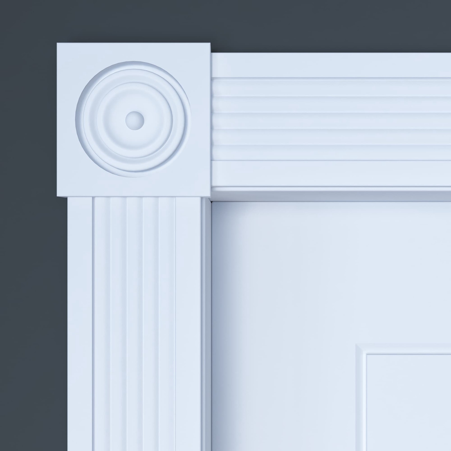 slide 4 of 4, Ornamental Mouldings 4.5-in x 4.5-in Unfinished White hardwood Square Bullseye Rosette, 1 ct