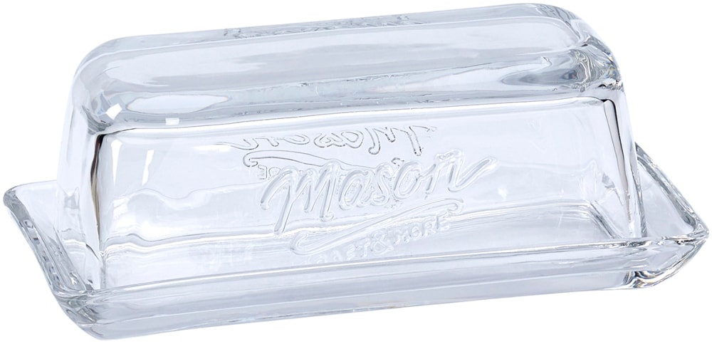 slide 1 of 1, Mason Craft & More Glass Covered Butter Dish, 1 ct