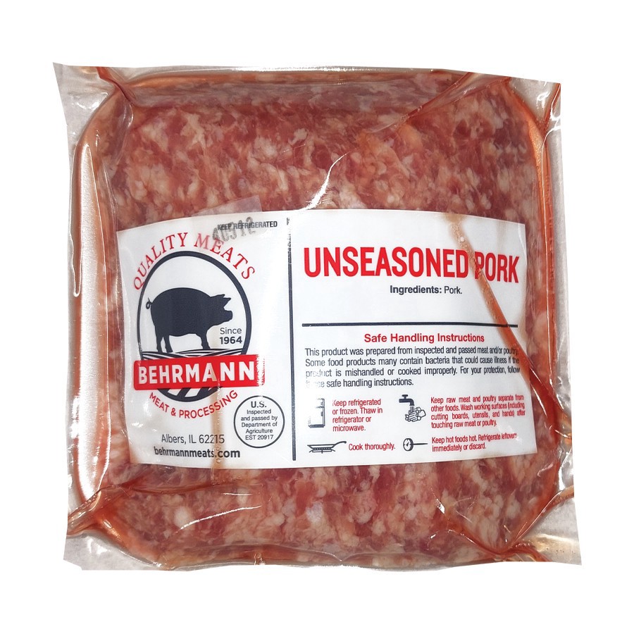 slide 1 of 1, Behrmann Unseasoned Ground Pork, per lb