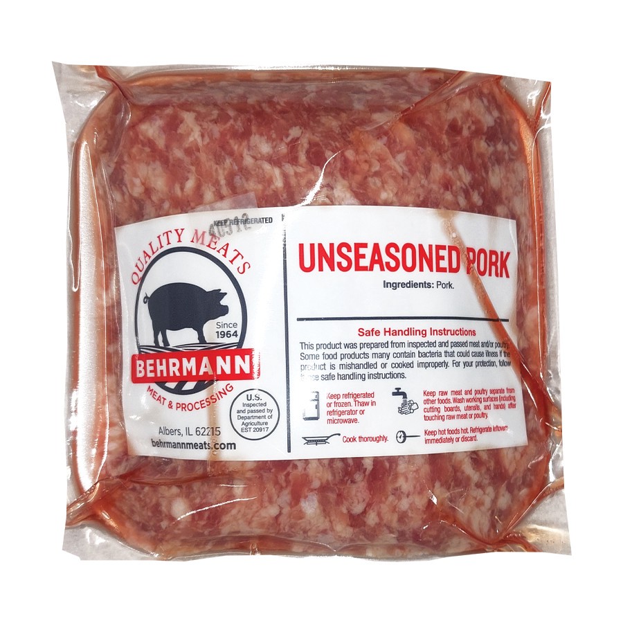 slide 1 of 1, Behrmanns Unseasoned Ground Pork, per lb