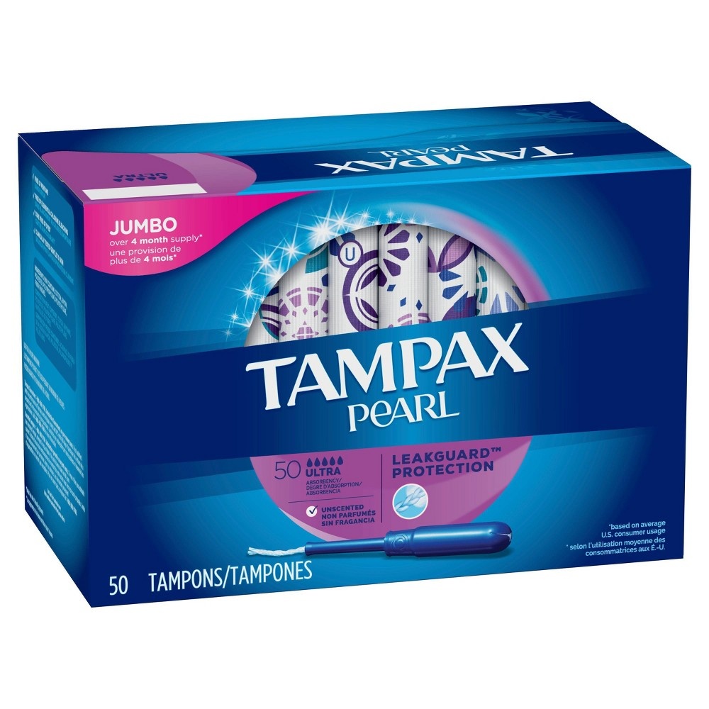 Tampax Pearl Ultra Unscented Plastic Tampons 50 ct Shipt