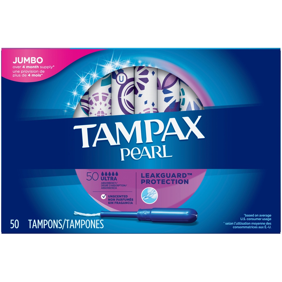 Tampax Pearl Ultra Unscented Plastic Tampons 50 ct Shipt