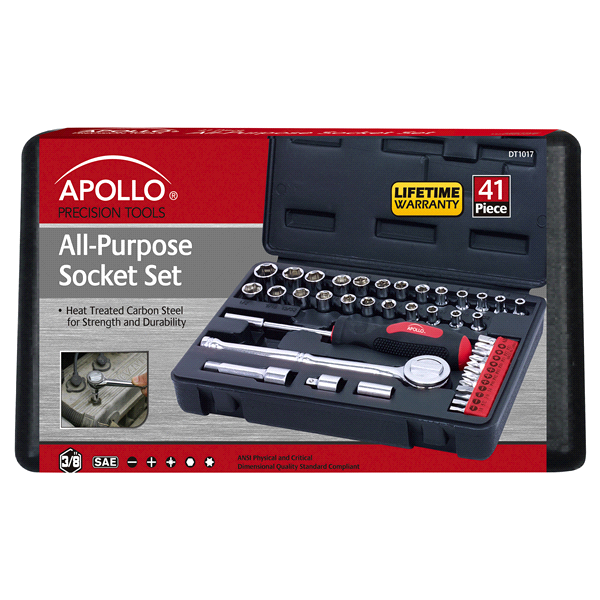 slide 1 of 2, Apollo All Purpose Socket Set, 41 ct