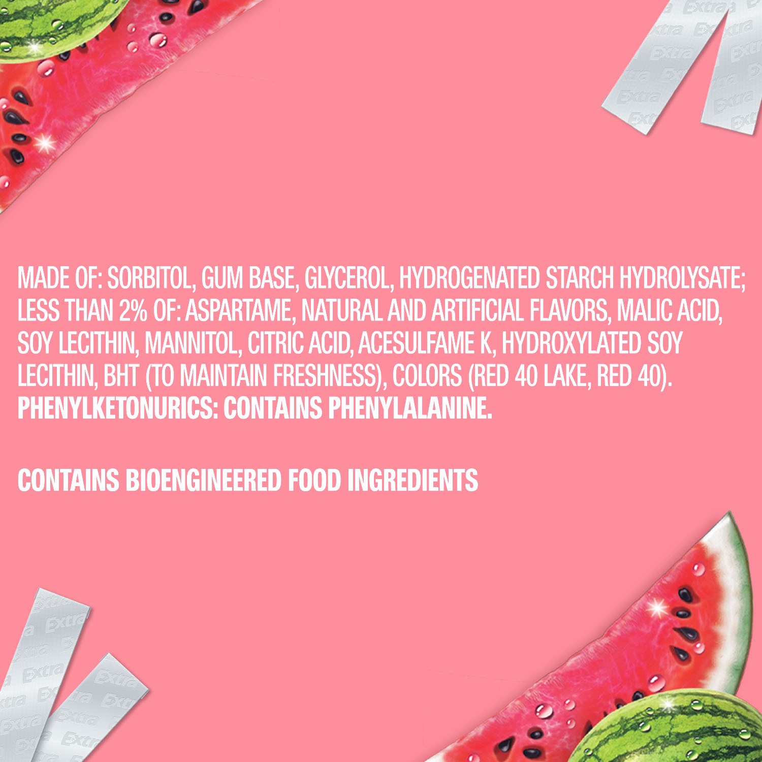 slide 4 of 8, EXTRA Gum Sweet Watermelon Sugarfree Chewing Gum, 15 Pieces (Pack of 10), 10 ct