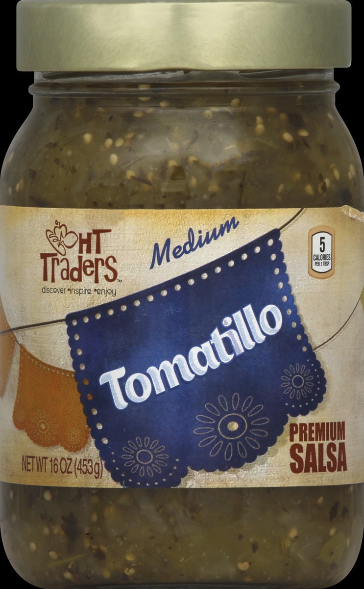 slide 2 of 3, Harris Teeter Traders Premium Salsa - Tomatillo, 16 oz