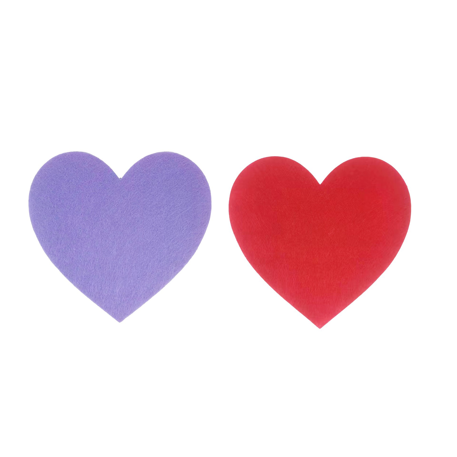 slide 2 of 3, 5.75" Red & Purple Felt Hearts By Creatology, 5.75 in