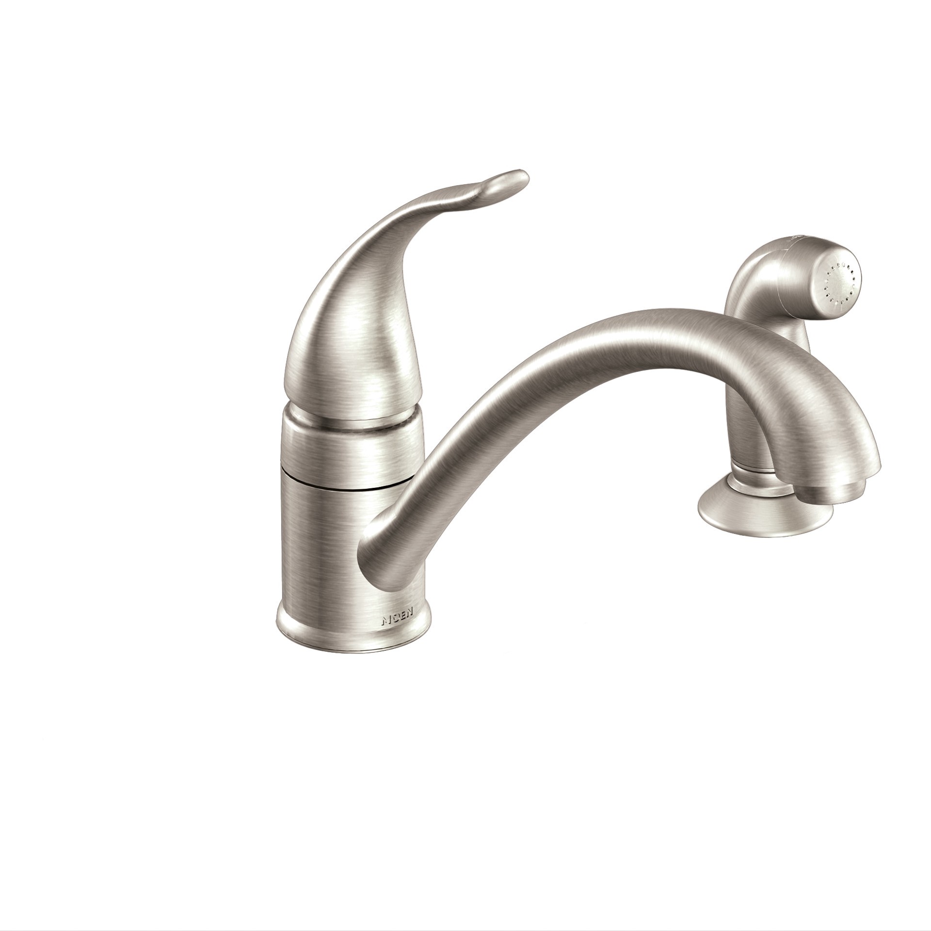 slide 4 of 6, Moen Torrance Spot Resist Stainless Single Handle Deck-mount Kitchen Faucet with Sprayer (Includes Deck Plate) (Includes Side Sprayer), 1 ct