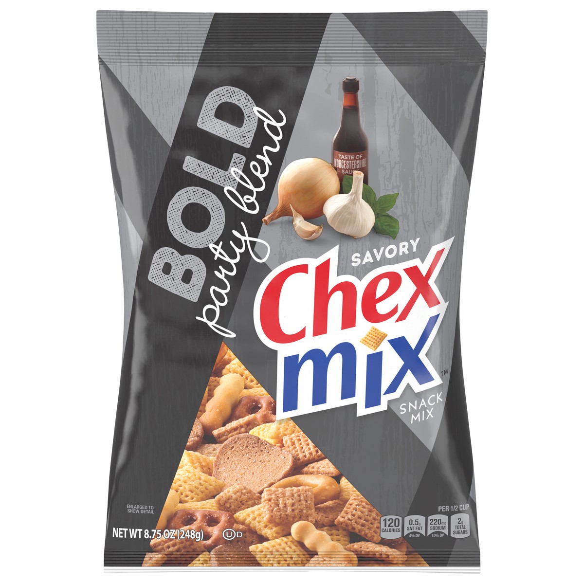 slide 1 of 13, Chex Mix Snack Mix, Bold Party Blend, Savory Snack Bag, 8.75 oz, 8.75 oz