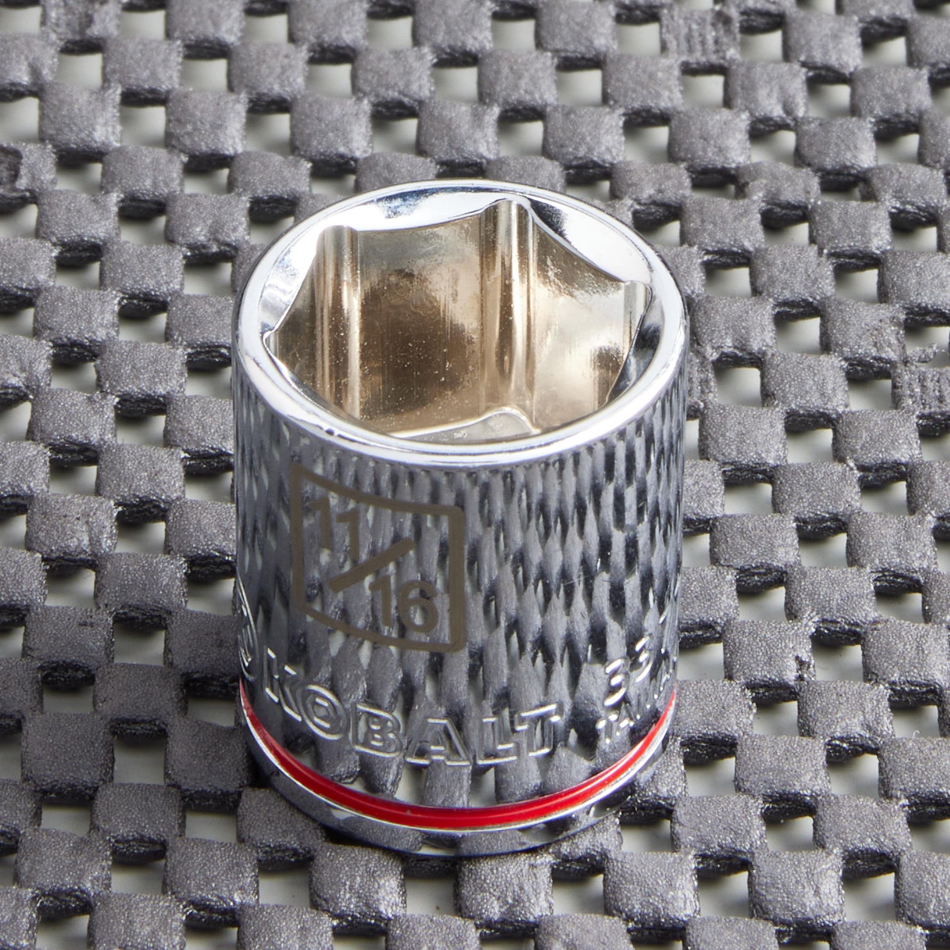 slide 2 of 6, Kobalt 3/8-in Drive Standard (SAE) 11/16-in Shallow Socket, 1 ct