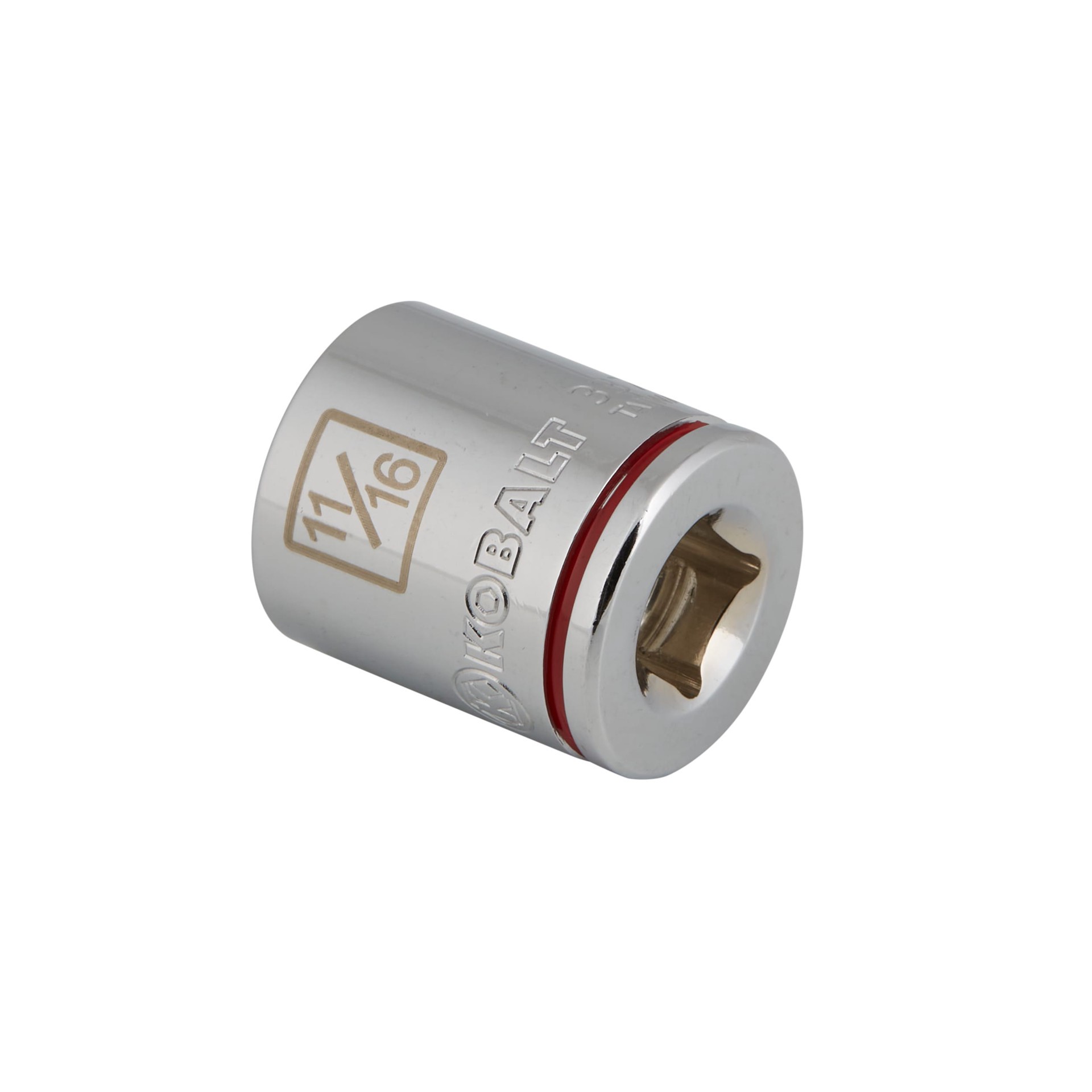 slide 4 of 6, Kobalt 3/8-in Drive Standard (SAE) 11/16-in Shallow Socket, 1 ct