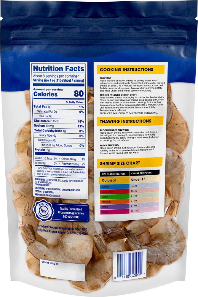 slide 2 of 2, Kroger® Colossal Raw Shrimp 13/15, 2 lb