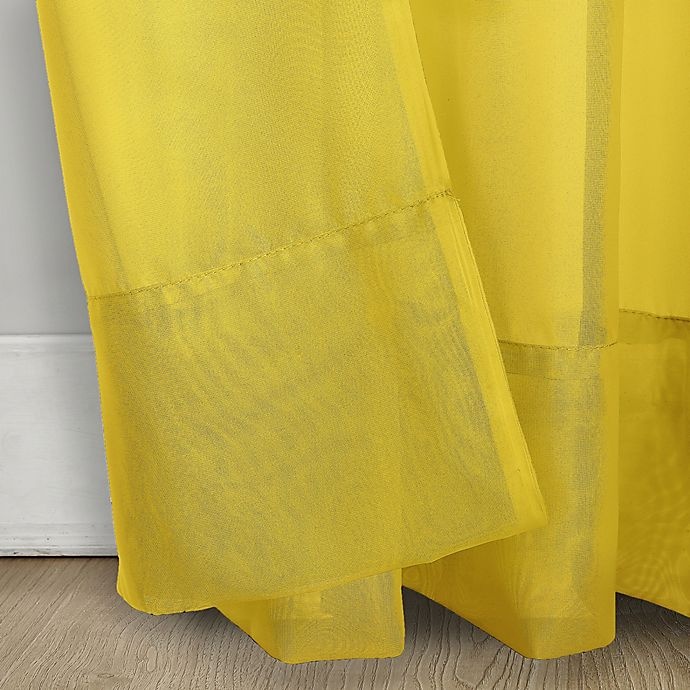 slide 3 of 4, No. 918 Calypso Sheer Voile Rod Pocket Window Curtain Panel - Lemon, 84 in