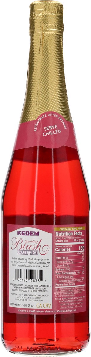 slide 11 of 13, Kedem Sparkling Blush Grape Juice 25.4 fl oz, 25.4 fl oz