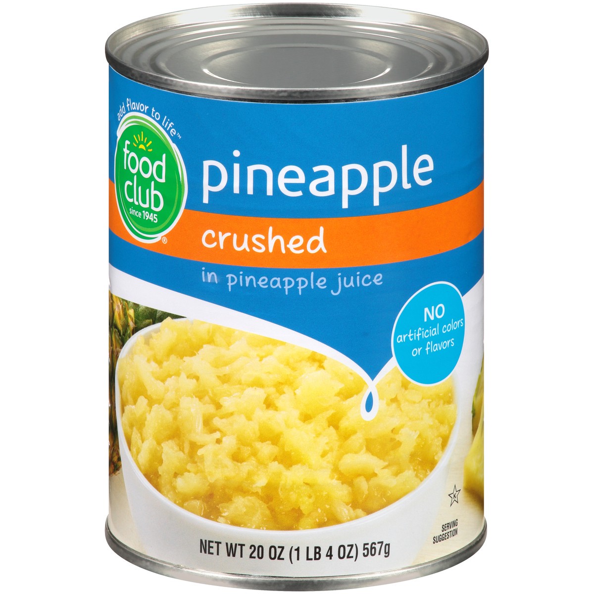 slide 1 of 12, Food Club Pineapple Crushed In Pineapple Juice, 20 oz