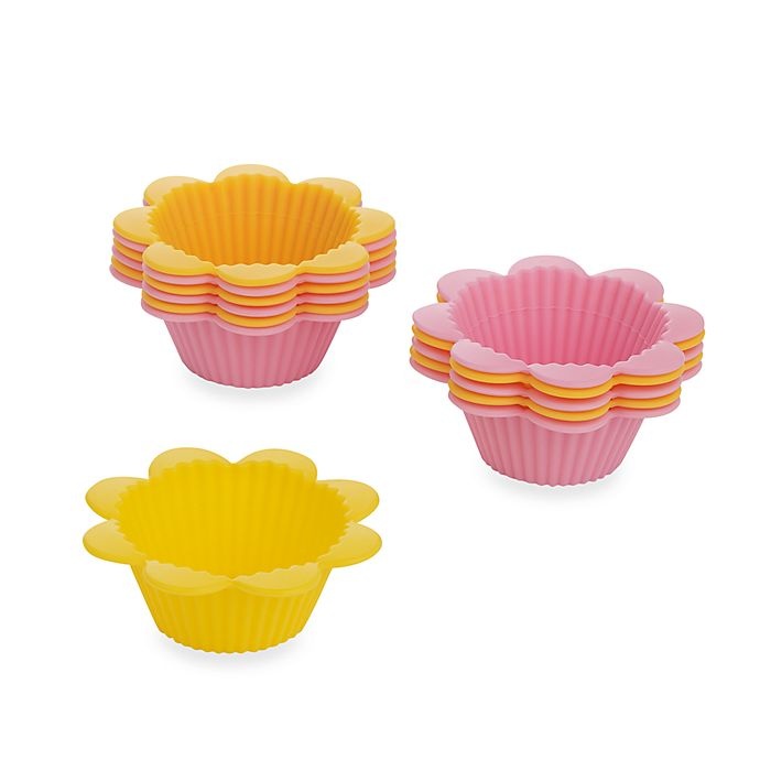 slide 1 of 1, Wilton Flower Fun Baking Cups, 12 ct