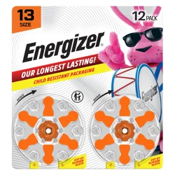 Energizer Hearing Aid Batteries Size 13, Orange Tab, 12 Pack