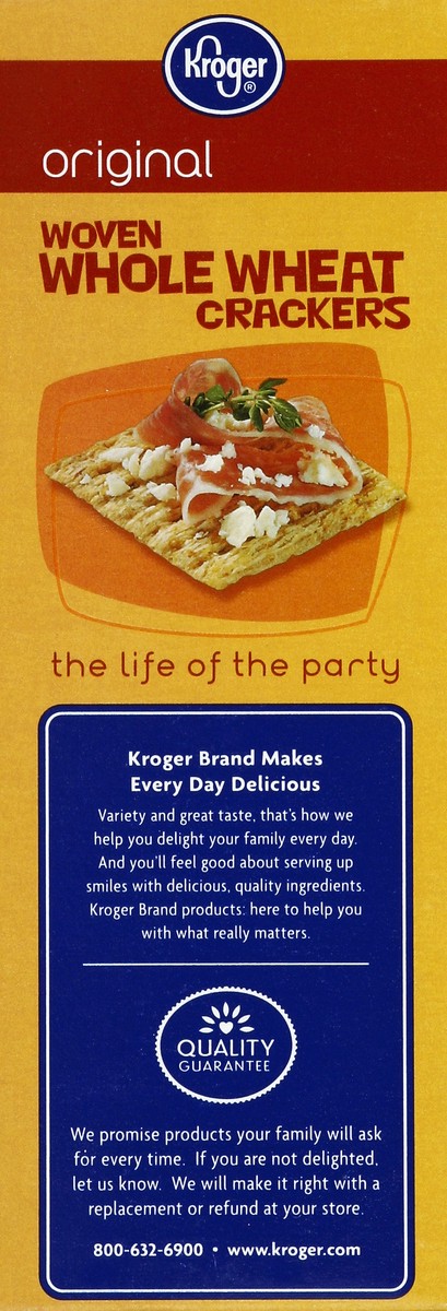 slide 5 of 5, Kroger Woven Whole Wheat Crackers, 9 oz