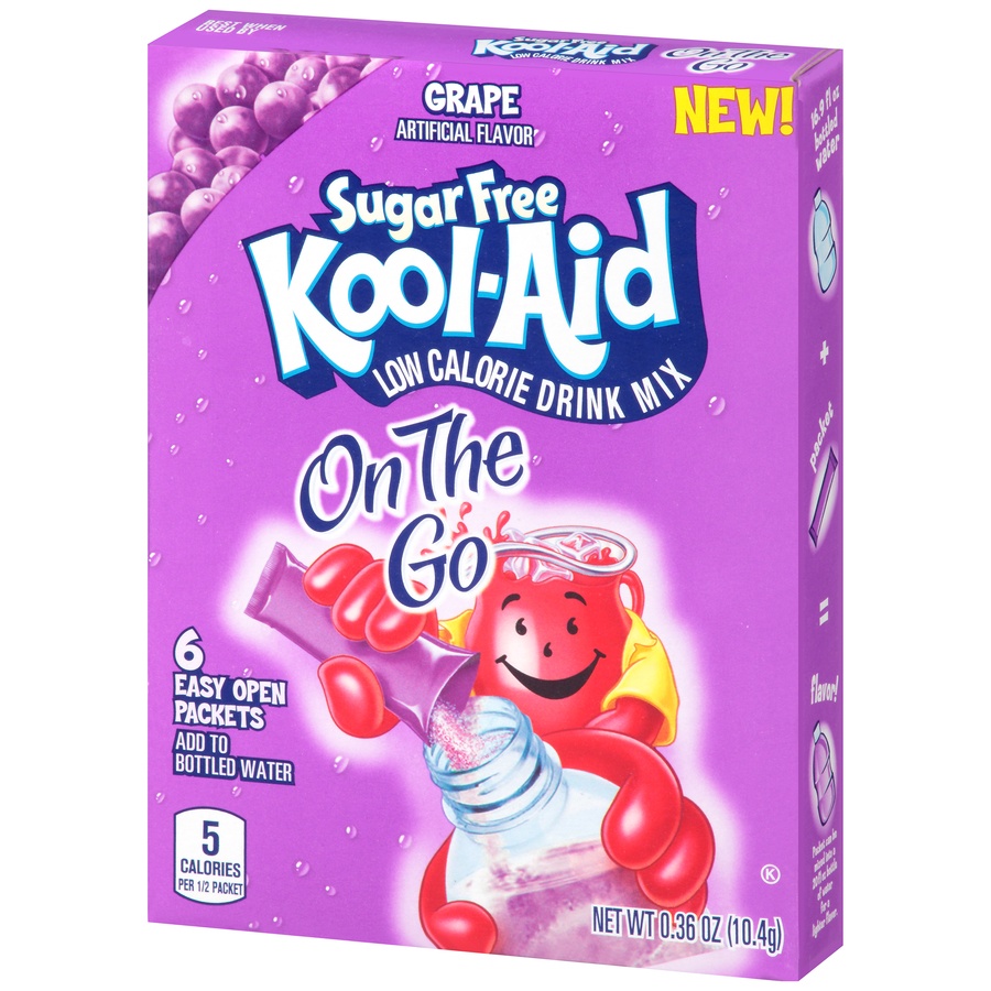 Kool Aid Sugar Free Grape On The Go Drink Mix Sticks 6 ct 0 36 oz Shipt