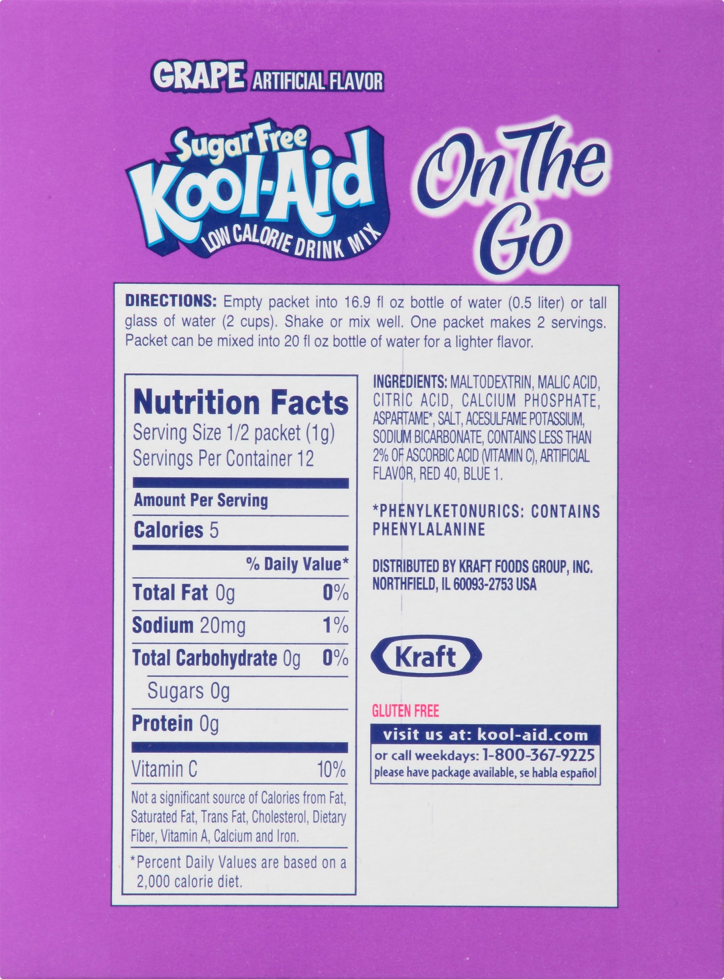 Kool-Aid Sugar-Free Grape On The Go Drink Mix Sticks 6 ct; 0.36 oz | Shipt