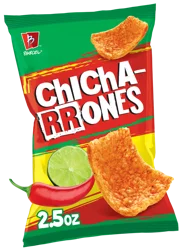 Barcel Chicharrones 2.5 oz Sharing Size Bag, Chili Pepper & Lime Flavored Spicy Puffed Wheat Snack
