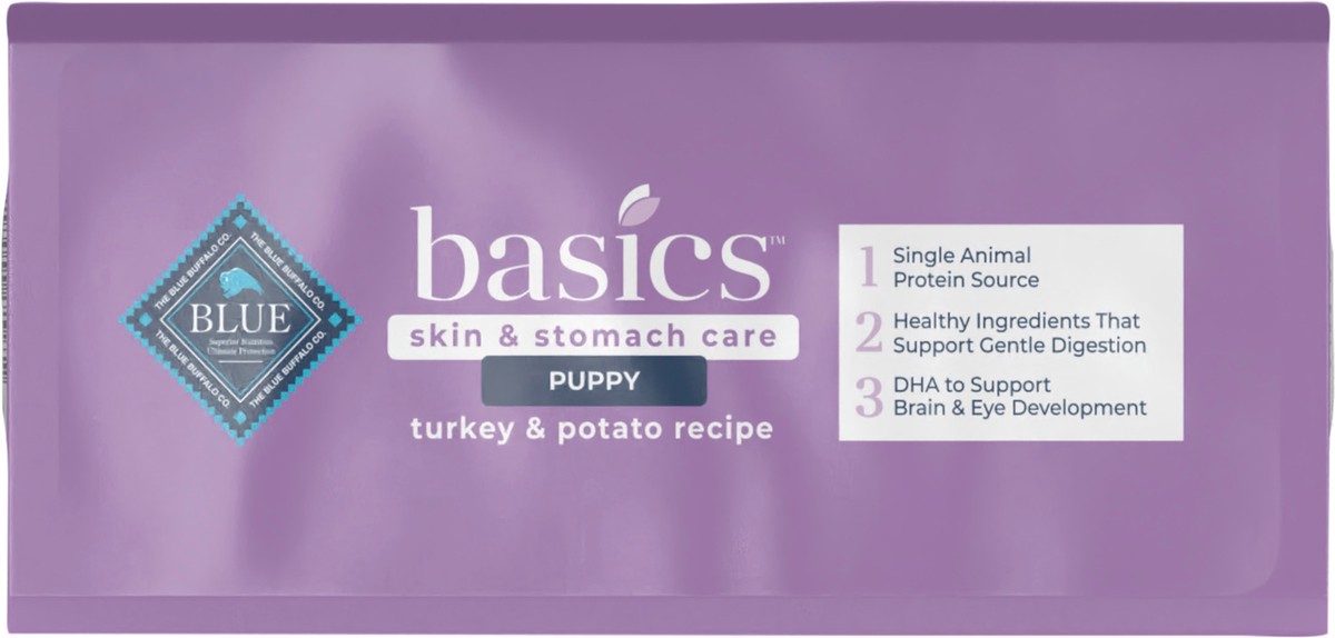 slide 4 of 9, Blue Buffalo Blue Basics Puppy Turkey & Potato Recipe Dry Dog Food, 4 lb