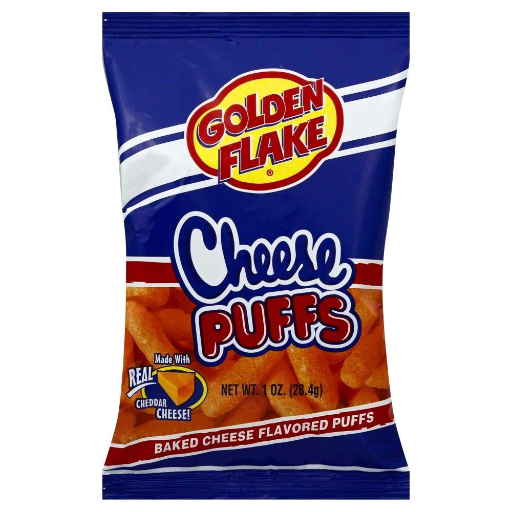 slide 1 of 5, Golden Flake Cheese Puffs, 1 oz