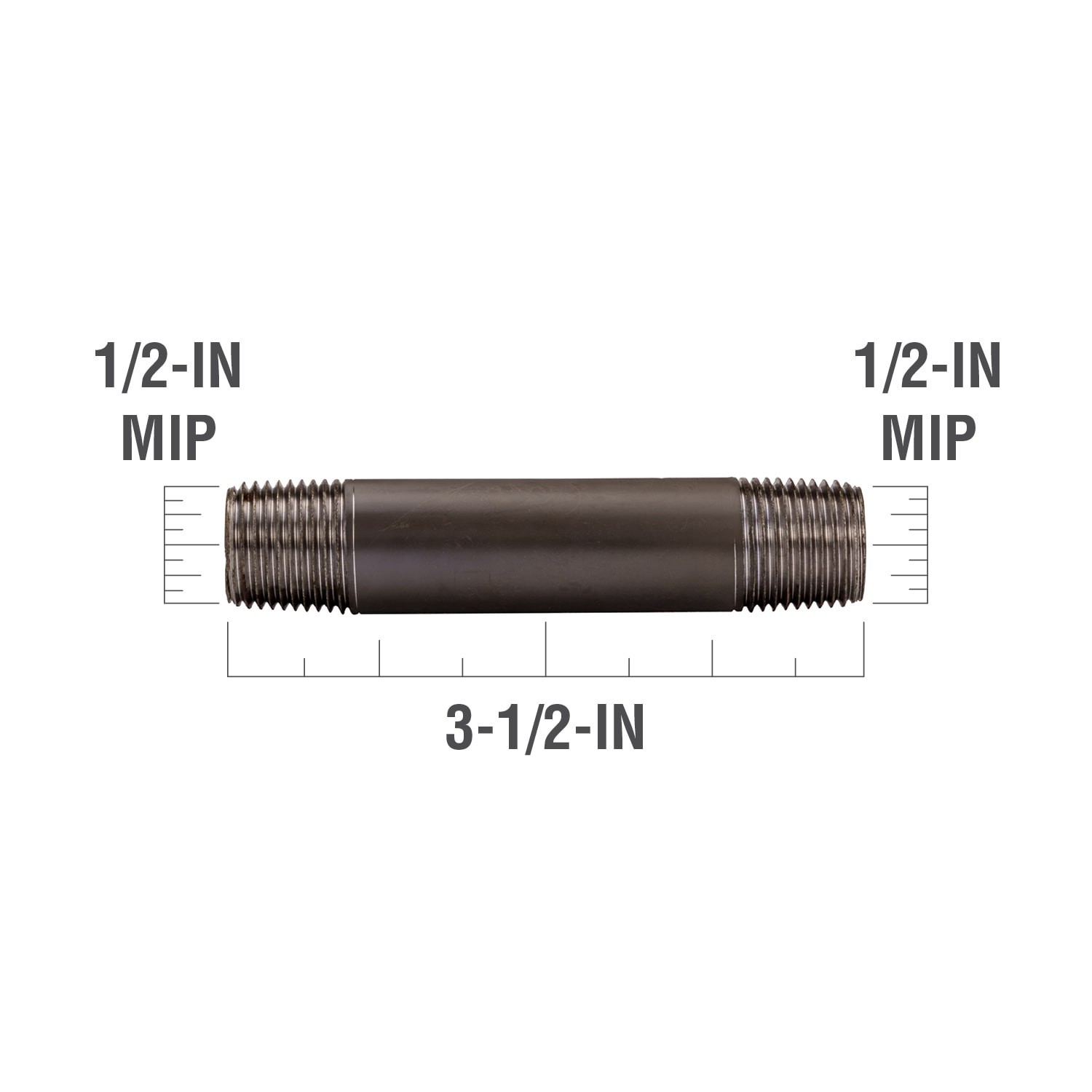 slide 3 of 5, RELIABILT 1/2-in x 3-1/2-in Black Nipple, 1 ct