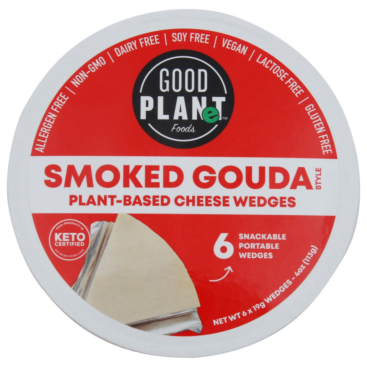 slide 1 of 3, GOOD PLANeT Smoked Gouda Style Plant-Based Cheese Wedges 6 - 19 g Wedges, 6 ct
