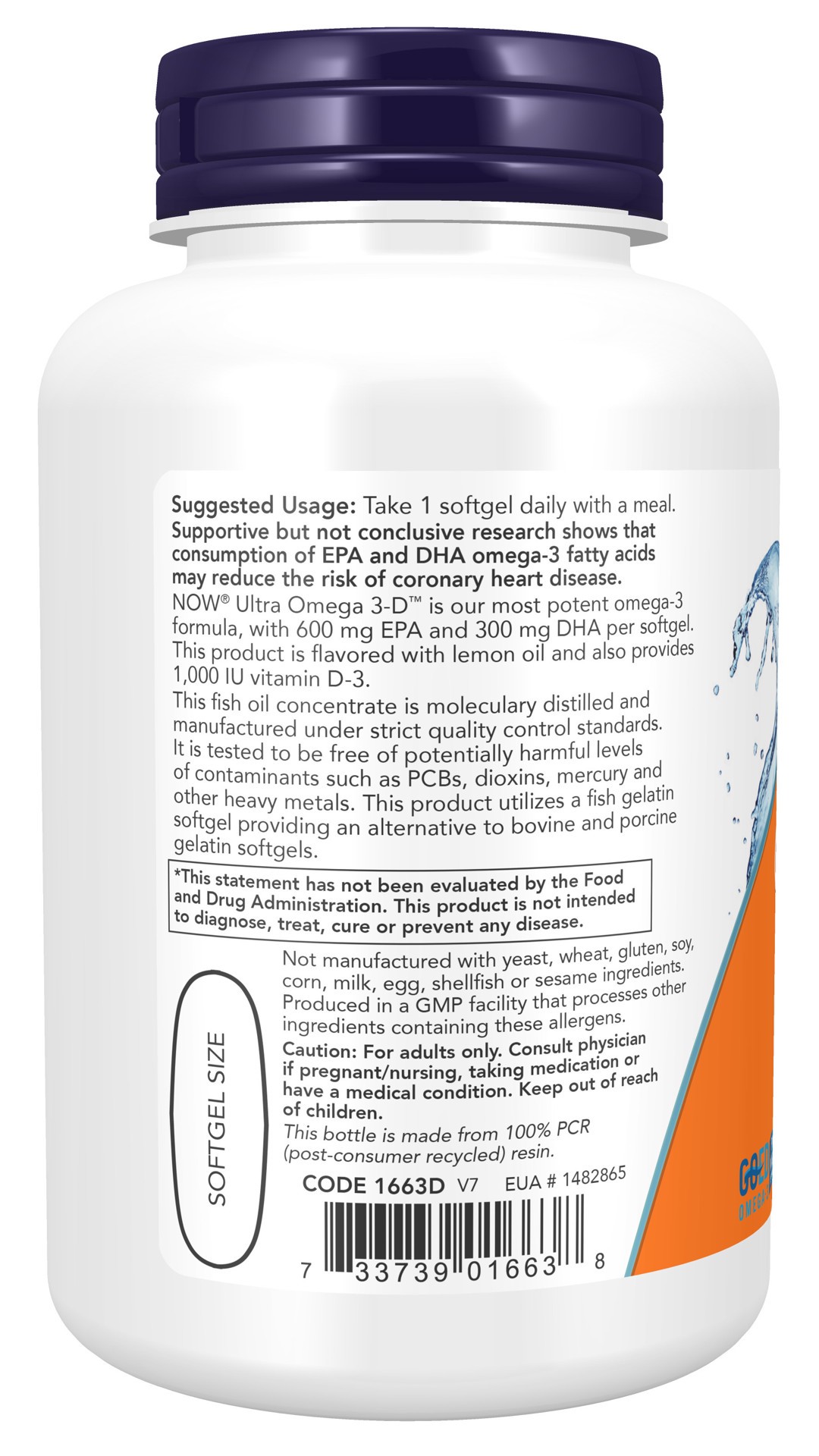 slide 3 of 4, NOW Ultra Omega 3-D™ Fish Oil (Fish Gelatin) - 90 Fish Softgels, 90 ct