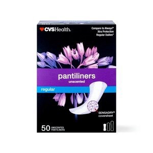 slide 1 of 1, CVS Health Thin Panty Liners, Unscented, Regular, 50 Ct, 1 ct