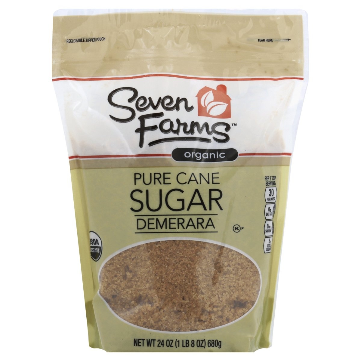 slide 1 of 6, Seven Farms Oure Cane Sugar 24o, 24 oz