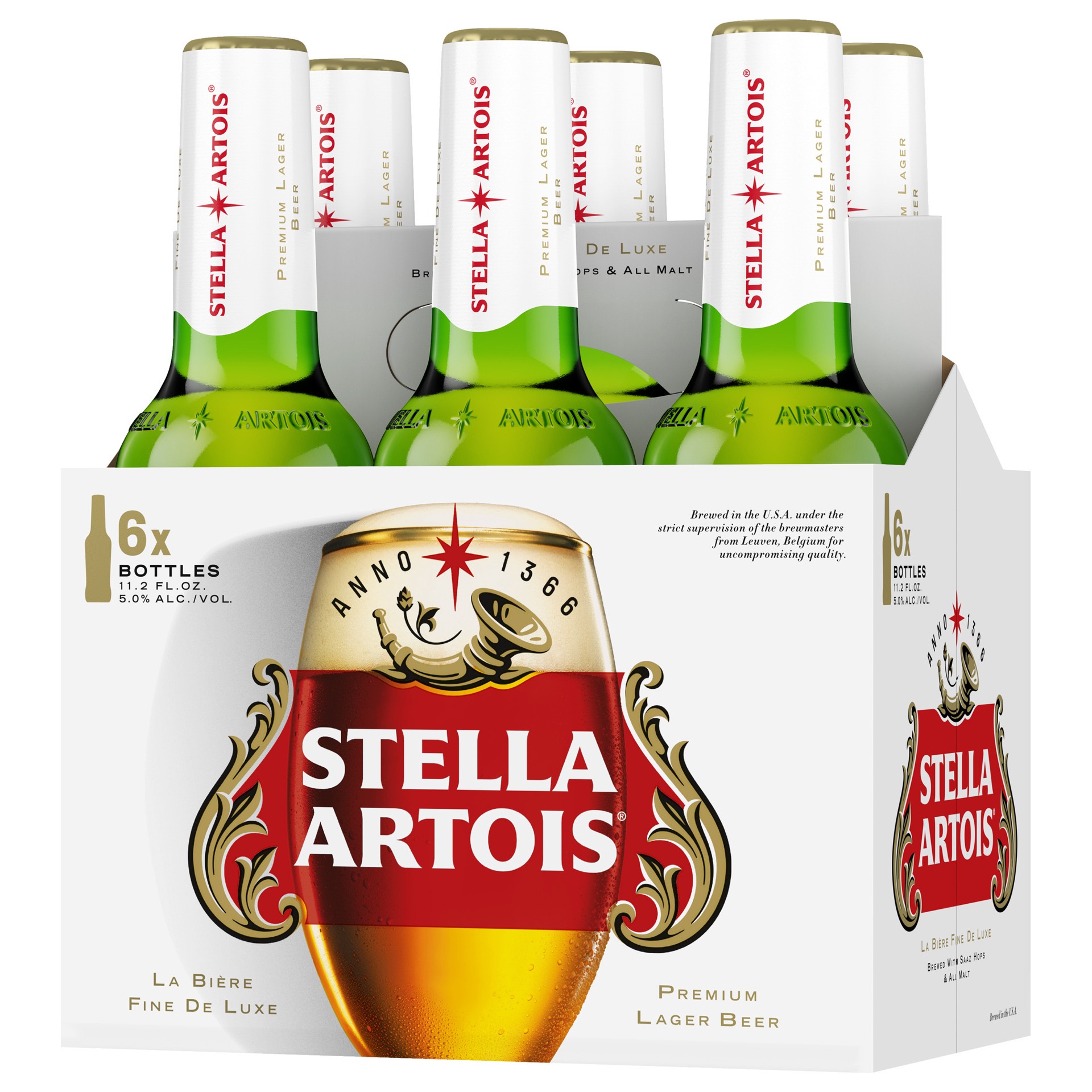 slide 2 of 6, Stella Artois Lager, 6 Pack Beer - 11.2 FL OZ Bottles, 6 ct; 11.2 oz