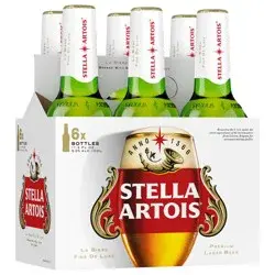 Stella Artois Lager, 6 Pack Beer - 11.2 FL OZ Bottles