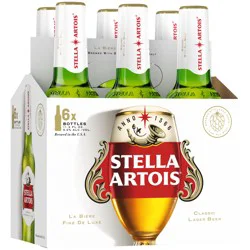 Stella Artois Premium Lager Beer, 6 Pack, 11.2 fl oz Glass Bottles
