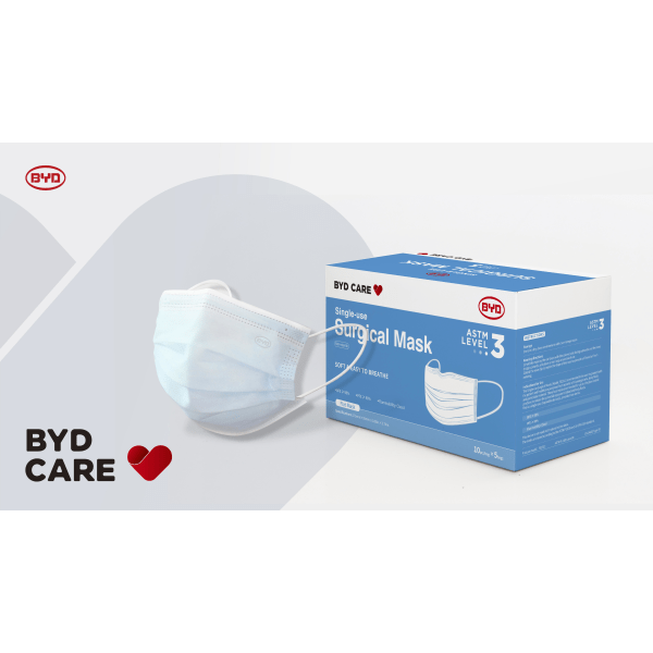 slide 3 of 3, Byd Care Level 3 Surgical Masks, Adult, One Size, Blue, Box Of 50 Masks, 50 ct