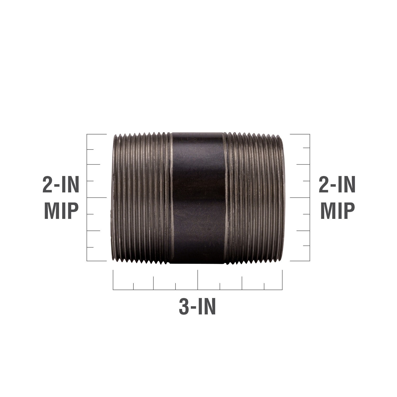 slide 3 of 6, RELIABILT 2-in x 3-in Black Nipple, 1 ct