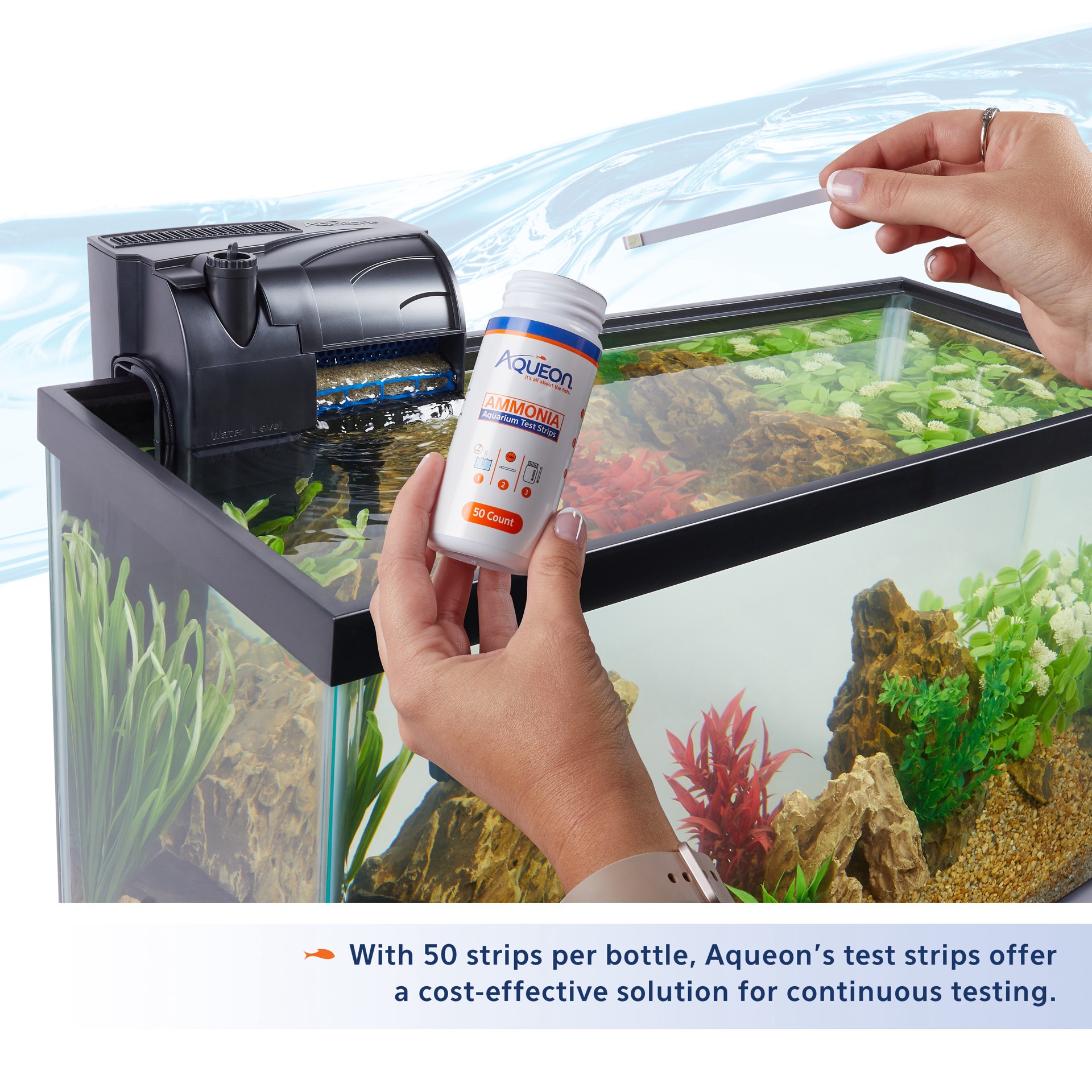 slide 5 of 10, Aqueon Ammonia Aquarium Test Strips 50 Count, 1 ct