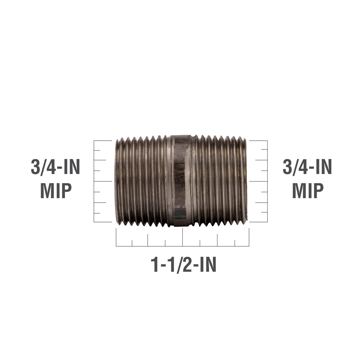 slide 3 of 6, RELIABILT 3/4-in x 1-1/2-in Black Nipple, 1 ct