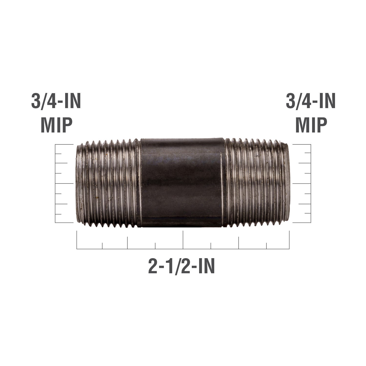 slide 3 of 6, RELIABILT 3/4-in x 2-1/2-in Black Nipple, 1 ct