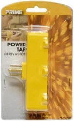 Prime Wire & Cable Prime 3-Outlet Indoor/Outdoor Power Adapter - Yellow