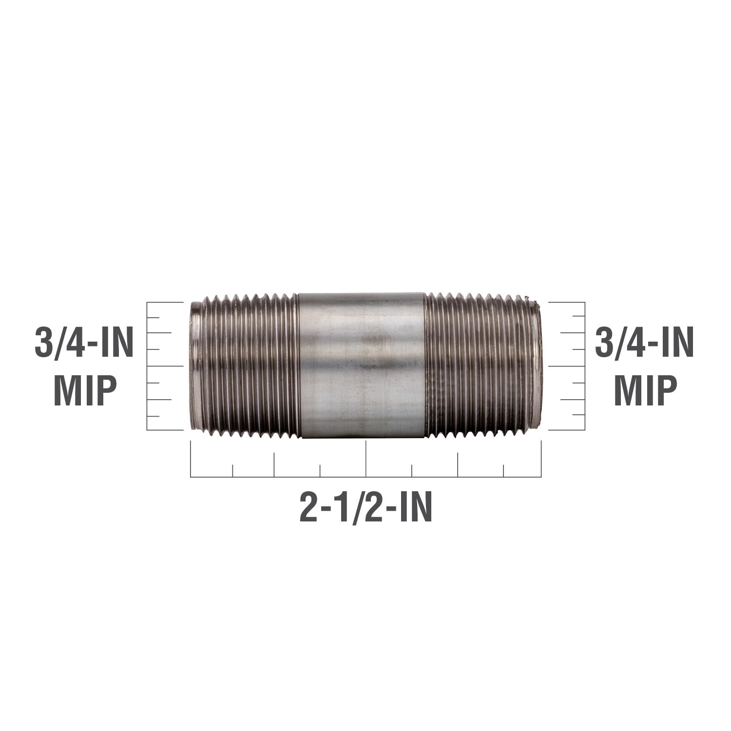slide 3 of 6, RELIABILT 3/4-in x 2-1/2-in Galvanized Nipple, 1 ct