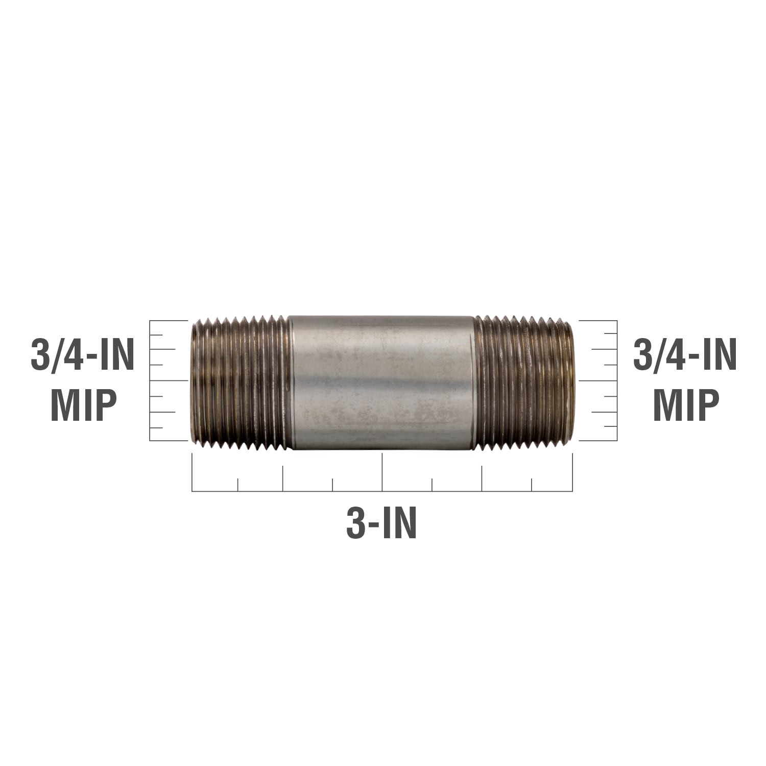 slide 3 of 6, RELIABILT 3/4-in x 3-in Galvanized Nipple, 1 ct
