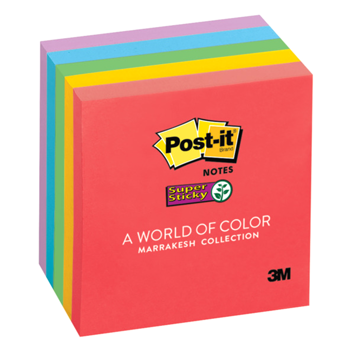 slide 1 of 1, Post it Notes Super Sticky Note Pads 3 x 3 Multi-Colored Pads Per Pack, 90 ct