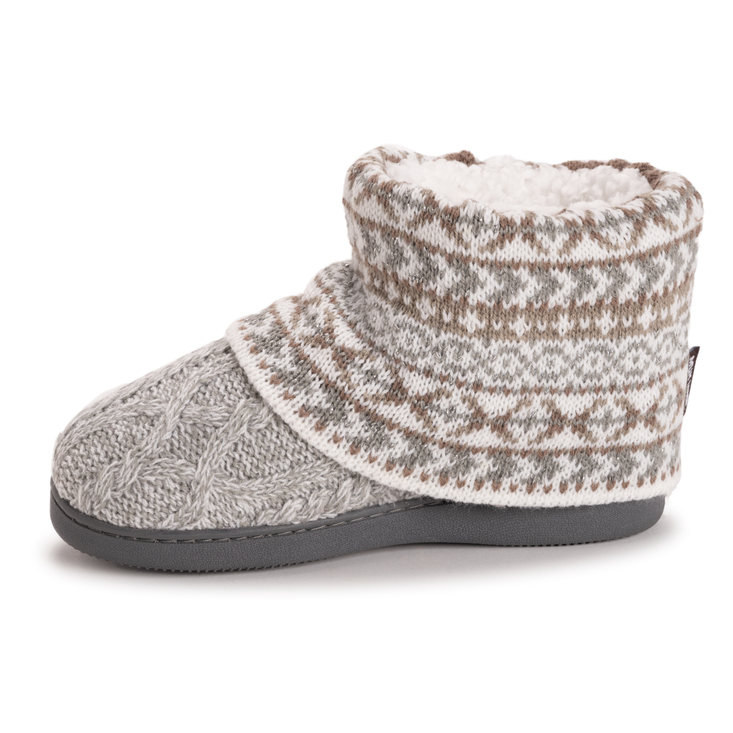 slide 4 of 6, Muk Luks Women's Rochelle Slippers, Grey, Large (9-10), LG