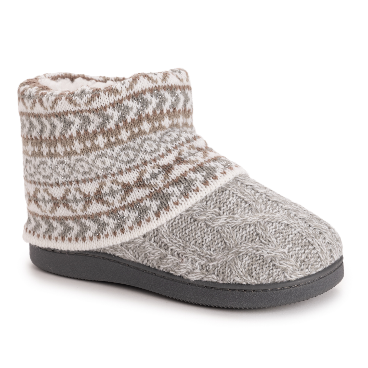 slide 1 of 6, Muk Luks Women's Rochelle Slippers, Grey, Large (9-10), LG