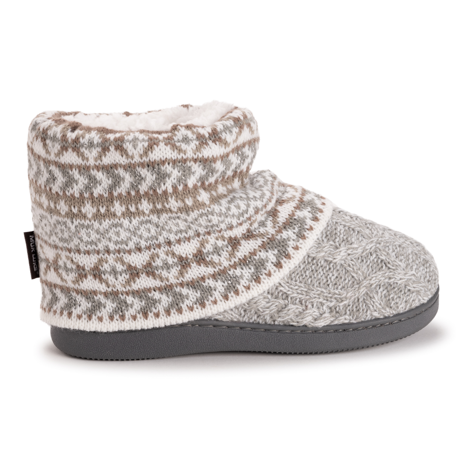 slide 5 of 6, Muk Luks Women's Rochelle Slippers, Grey, Large (9-10), LG