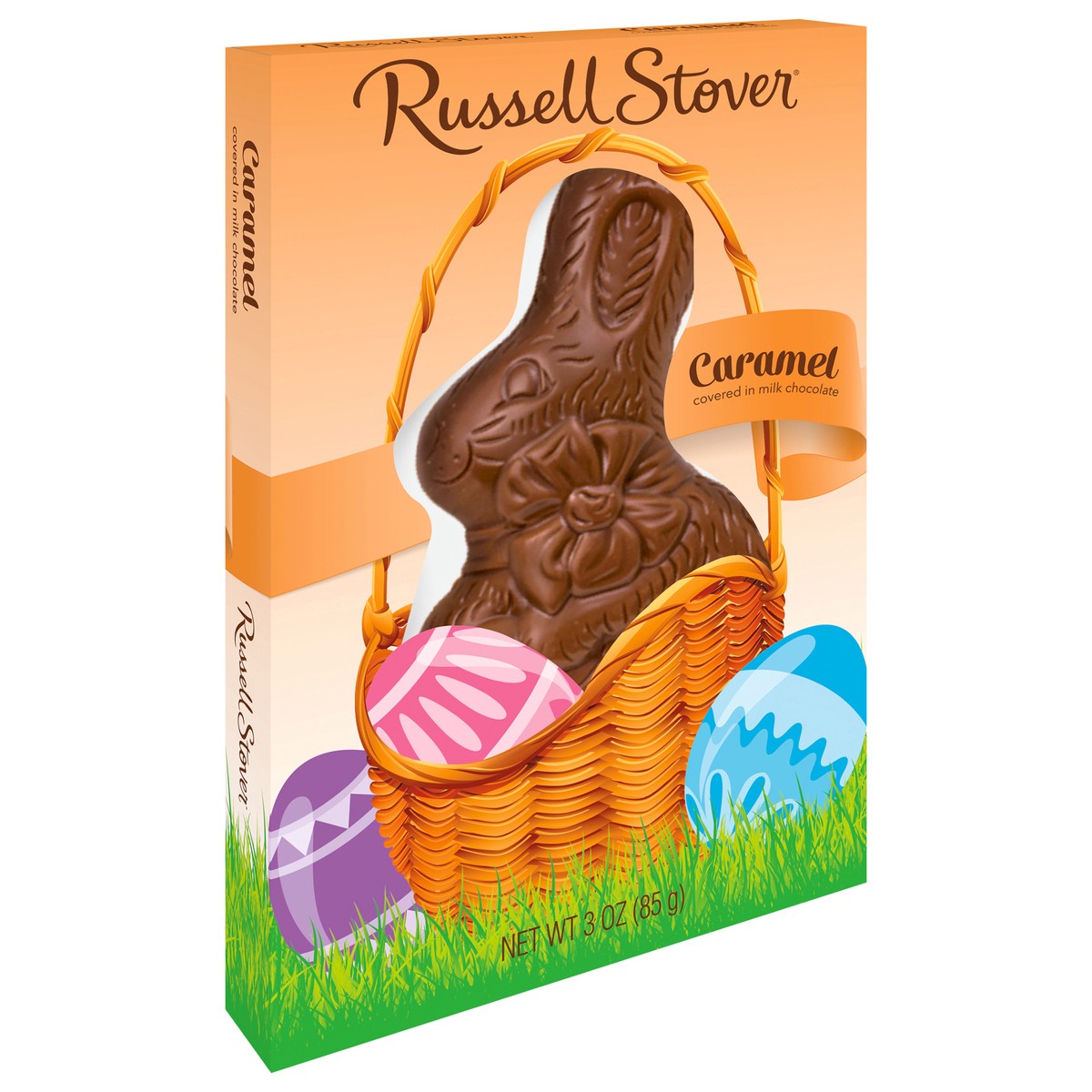 slide 2 of 8, Russell Stover Easter Caramel Milk Chocolate Easter Bunny, 3 oz., 3 oz