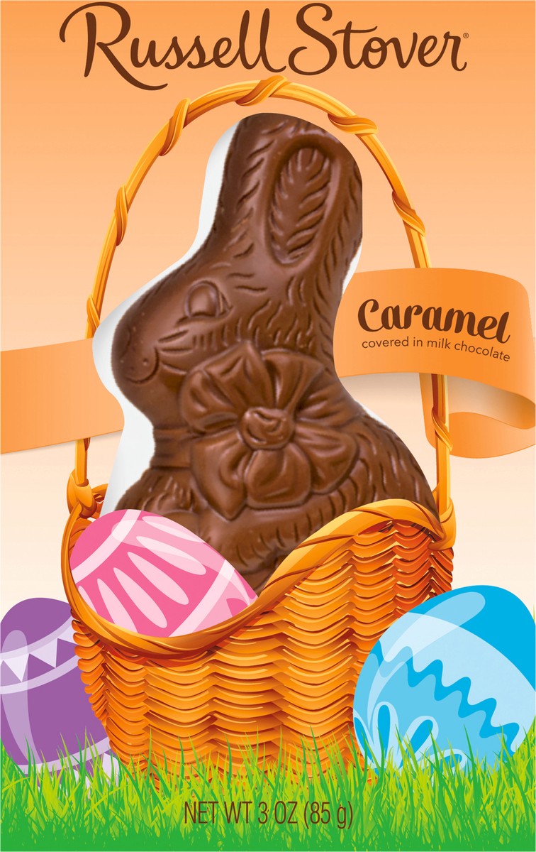 slide 5 of 8, Russell Stover Easter Caramel Milk Chocolate Easter Bunny, 3 oz., 3 oz